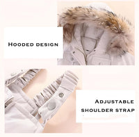Thumbnail for Winter Down Jacket and Snow Pants for Baby With Real Fur Collar -, Snowsuits , Drestiny , 12M, 18M, 24M, 3T, 4T, Australia, Beige, Black, Boys, FR, Girls, Pink, TD, United Kingdom, United States, Yellow , Drestiny , www.shopdrestiny.com