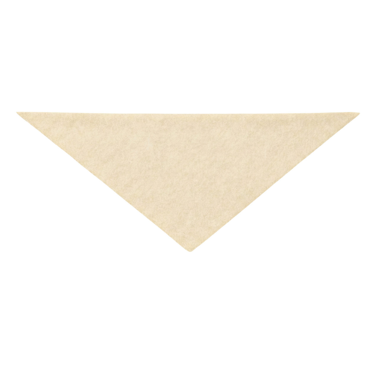 Beige triangle-shaped wool scarf on a white background