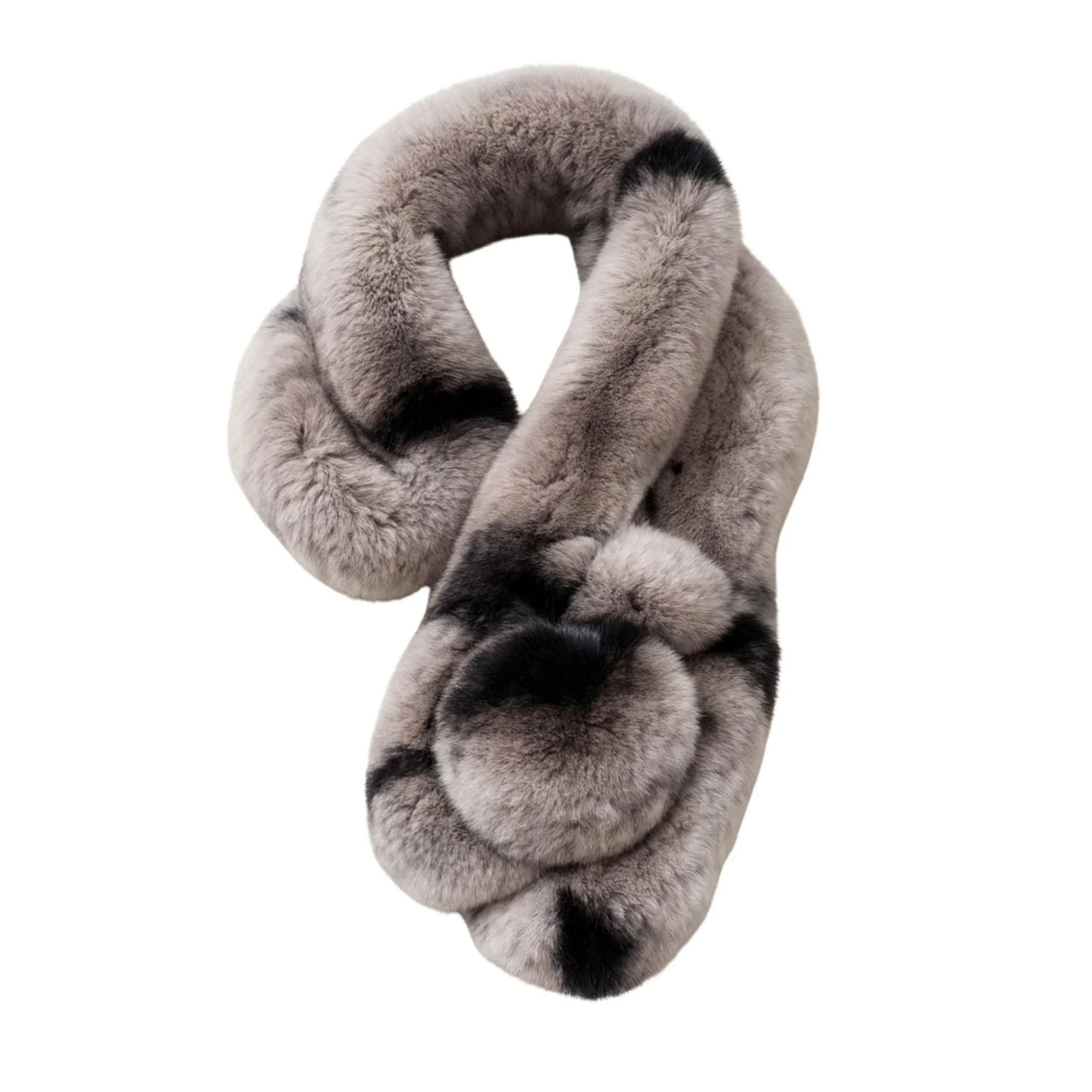 Winter Natural 100% Rex Rabbit Fur Ring Scarves For Women