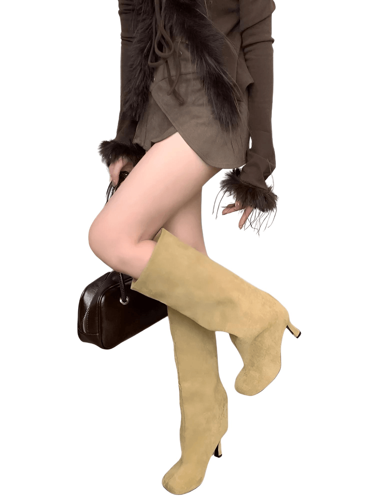 Winter Street Style Round Toe Knee High Women's Boots High Heel Boots Female Long Boots, Drestiny, Boots, Knee High Boots, High Heel Boots, Heels, Drestiny, 4, 5, 6, 7, 8, 9, 10, 11, Apricot, Black, United States, FR, Australia, United Kingdom, shopdrestiny.com