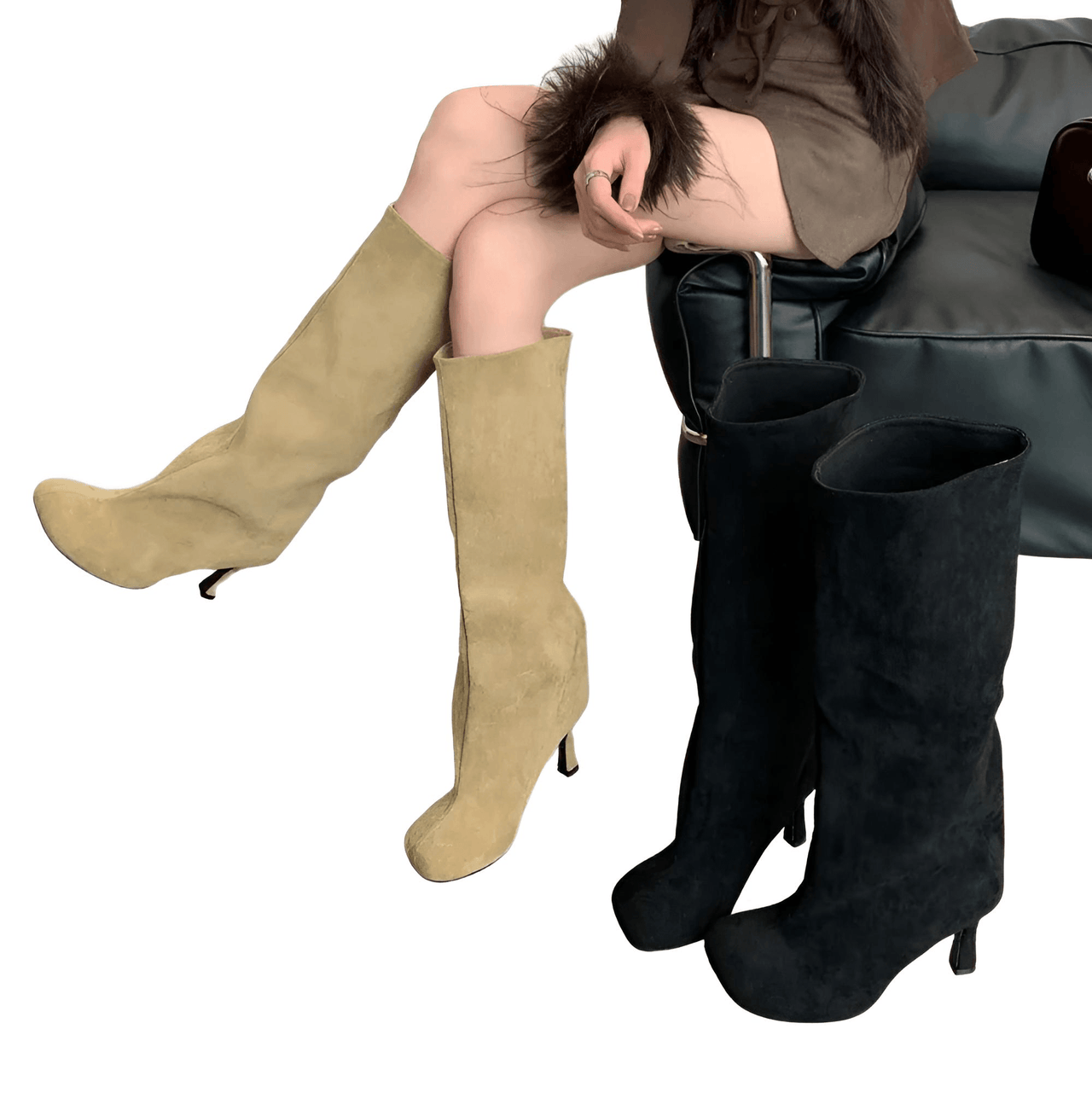 Winter Street Style Round Toe Knee High Women's Boots High Heel Boots Female Long Boots, Drestiny, Boots, Knee High Boots, High Heel Boots, Heels, Drestiny, 4, 5, 6, 7, 8, 9, 10, 11, Apricot, Black, United States, FR, Australia, United Kingdom, shopdrestiny.com