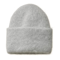 Thumbnail for Winter Women's Rabbit Fur Hats Warm Long Rabbit Fur Hair Female Caps Fashion Solid Colors Wide Cuff Young Style Beanies