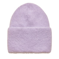 Thumbnail for Purple rabbit fur beanie on a white background