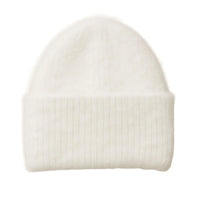 Thumbnail for Winter Women's Rabbit Fur Hats Warm Long Rabbit Fur Hair Female Caps Fashion Solid Colors Wide Cuff Young Style Beanies