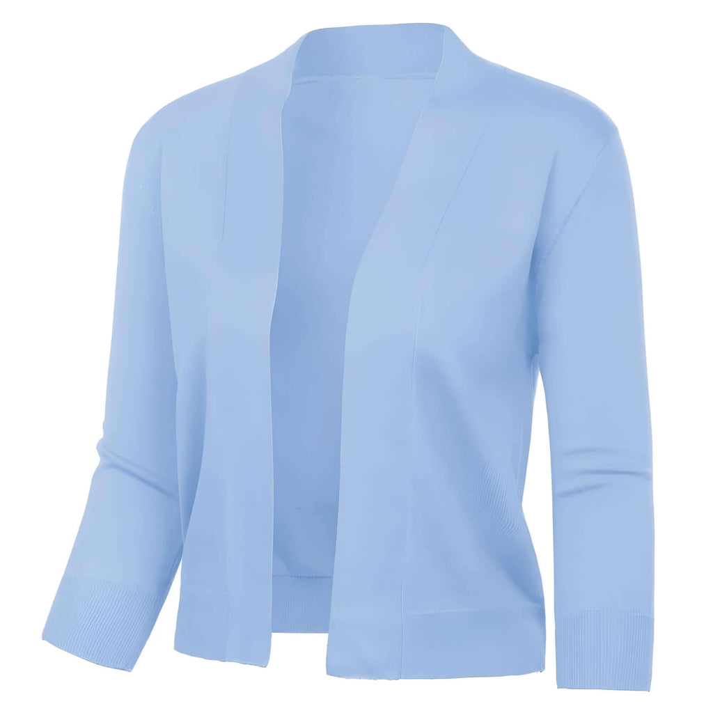 Stay trendy with the Women's Light Blue Shrug 3/4 Sleeve Bolero. Shop at Drestiny for free shipping and tax covered. Hurry, save up to 50% off for a limited time!