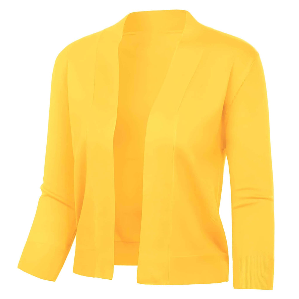 Stay trendy with the Women's Yellow Shrug 3/4 Sleeve Bolero. Shop at Drestiny for free shipping and tax covered. Hurry, save up to 50% off for a limited time!