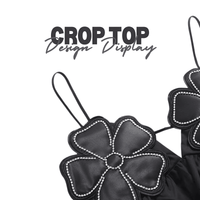 Thumbnail for Women Fashion Floral Backless Black Lace Up Cropped Top -, Crop Tops , Drestiny , Australia, Black, Camisoles, Canada, Casual Shirts, Crop Tops, Dress Shirts, L, M, New Zealand, S, United Kingdom, United States, XS , Drestiny , www.shopdrestiny.com