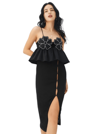 Thumbnail for Women Fashion Floral Backless Black Lace Up Cropped Top -, Crop Tops , Drestiny , Australia, Black, Camisoles, Canada, Casual Shirts, Crop Tops, Dress Shirts, L, M, New Zealand, S, United Kingdom, United States, XS , Drestiny , www.shopdrestiny.com