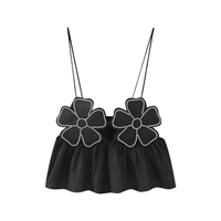 Thumbnail for Women Fashion Floral Backless Black Lace Up Cropped Top -, Crop Tops , Drestiny , Australia, Black, Camisoles, Canada, Casual Shirts, Crop Tops, Dress Shirts, L, M, New Zealand, S, United Kingdom, White, United States, XS , Drestiny , www.shopdrestiny.com