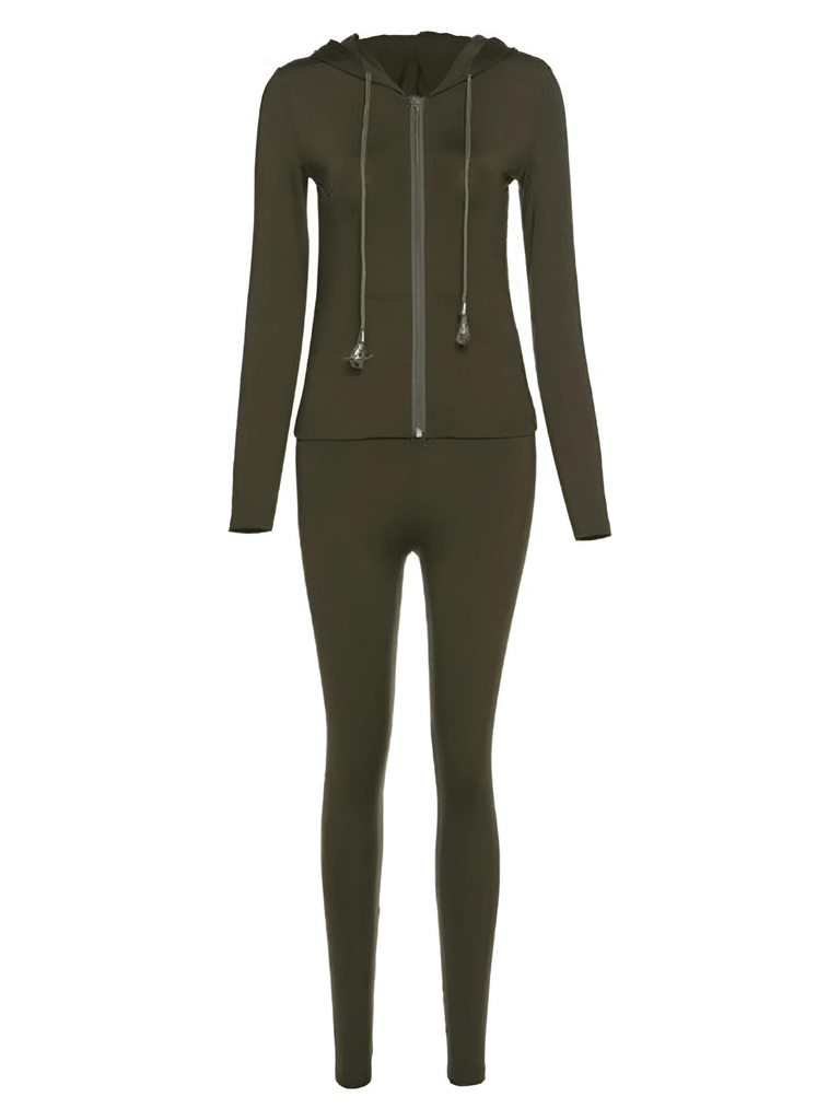 Women's Hooded Zipper Jacket + Leggings Tracksuit: Shop Drestiny for this stylish set. Free shipping and tax covered. Save up to 50% off.