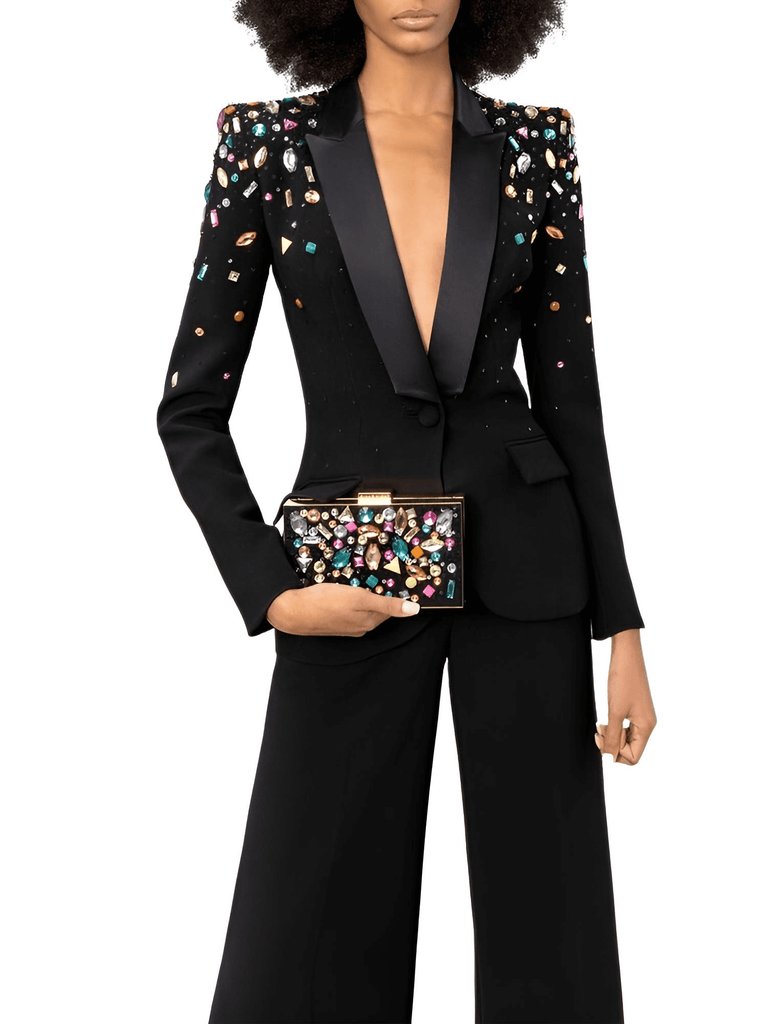 Women's Black Runway Fashion Suit Set: Shop Drestiny for this stylish ensemble. Enjoy free shipping and let us cover the tax! Seen on FOX, NBC, and CBS. Save up to 50% for a limited time.