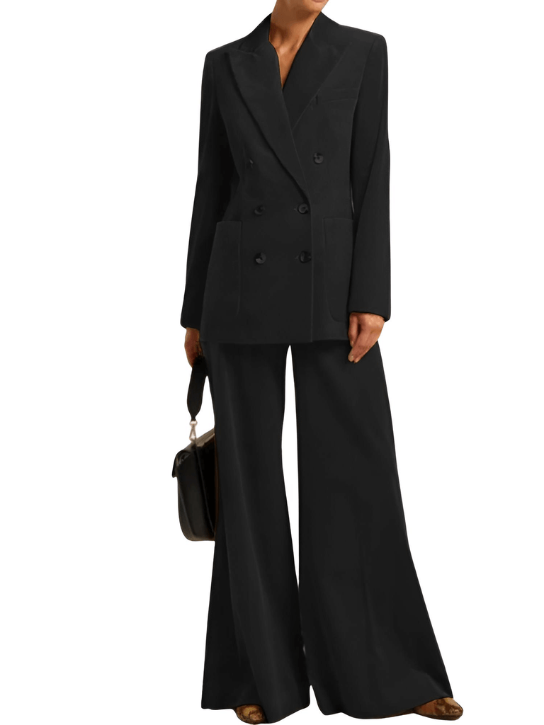 Elevate your fashion game with the trendy Women's Black Suit 2-Piece Corduroy Flared Wide Leg Pants Suit. Experience the convenience of free shipping and let us take care of the tax at Drestiny! Seen on FOX, NBC, and CBS. Enjoy up to 50% off!