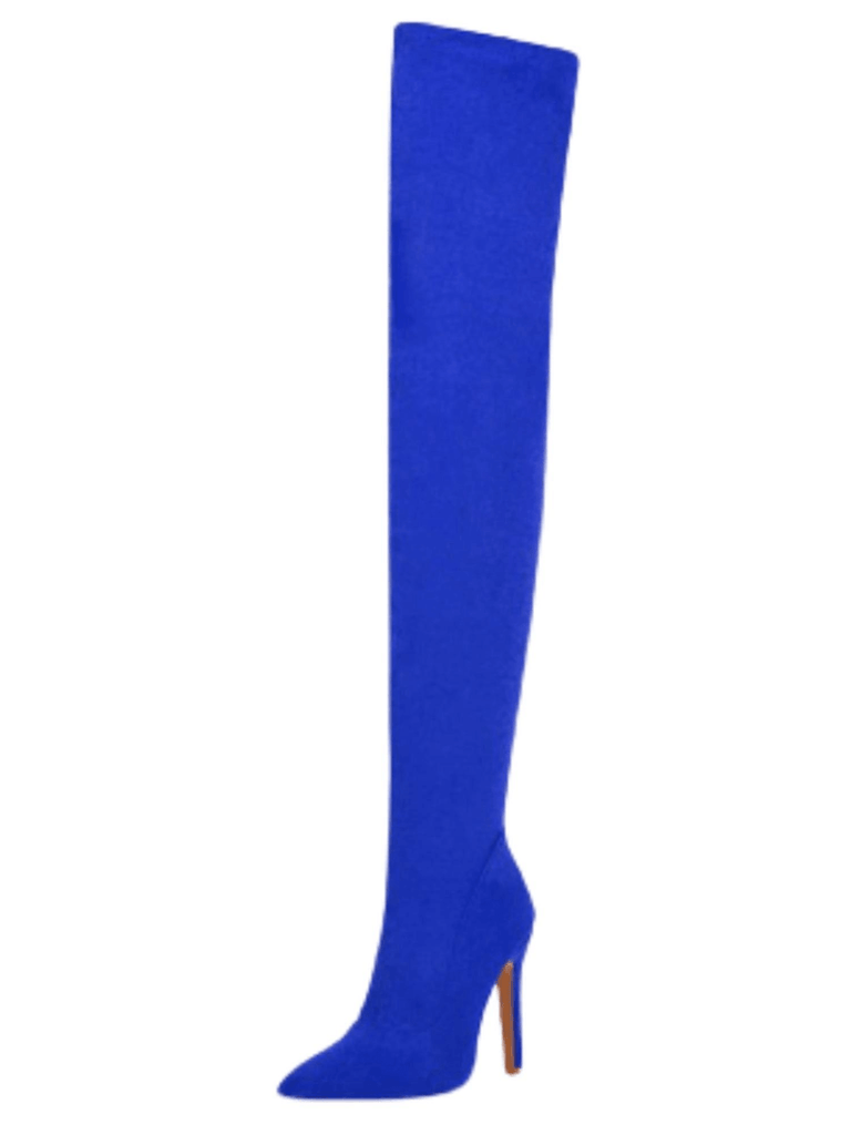 Step up your fashion game with the Women's Blue Over The Knee High Heel Boots. Get free shipping and tax covered when you shop at Drestiny. Save up to 50%!