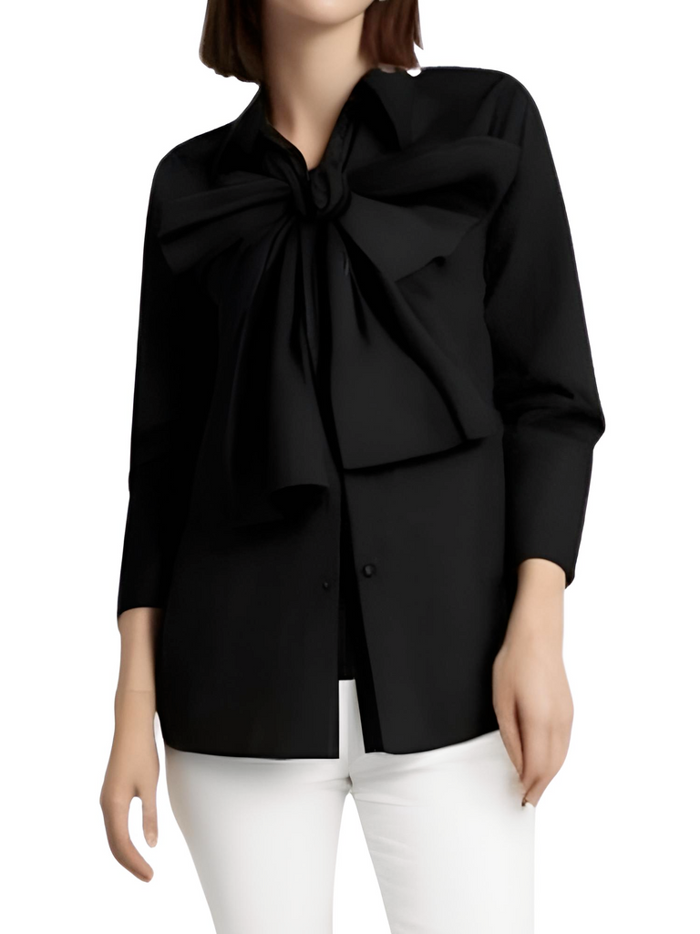Shop Drestiny for a chic Women's Bow Tie Long Sleeve Black Blouse. Enjoy Free Shipping and let us cover the tax! Discounts up to 50% off on women's trendy clothing now!