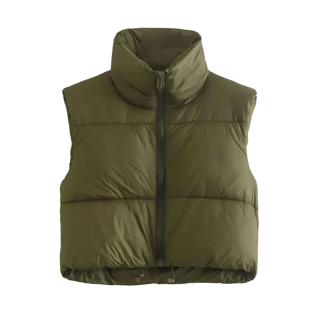 Get your hands on the Women's Chic Army Green Crop Puffer Vest at Drestiny! Enjoy free shipping and let us handle the tax. As seen on FOX/NBC/CBS. Save up to 50% off your order!