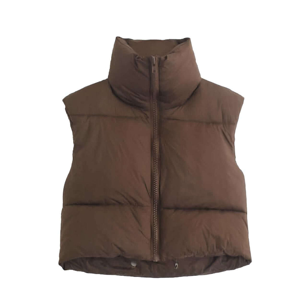 Get your hands on the Women's Brown Chic Crop Puffer Vest at Drestiny! Enjoy free shipping and let us handle the tax. As seen on FOX/NBC/CBS. Save up to 50% off your order!