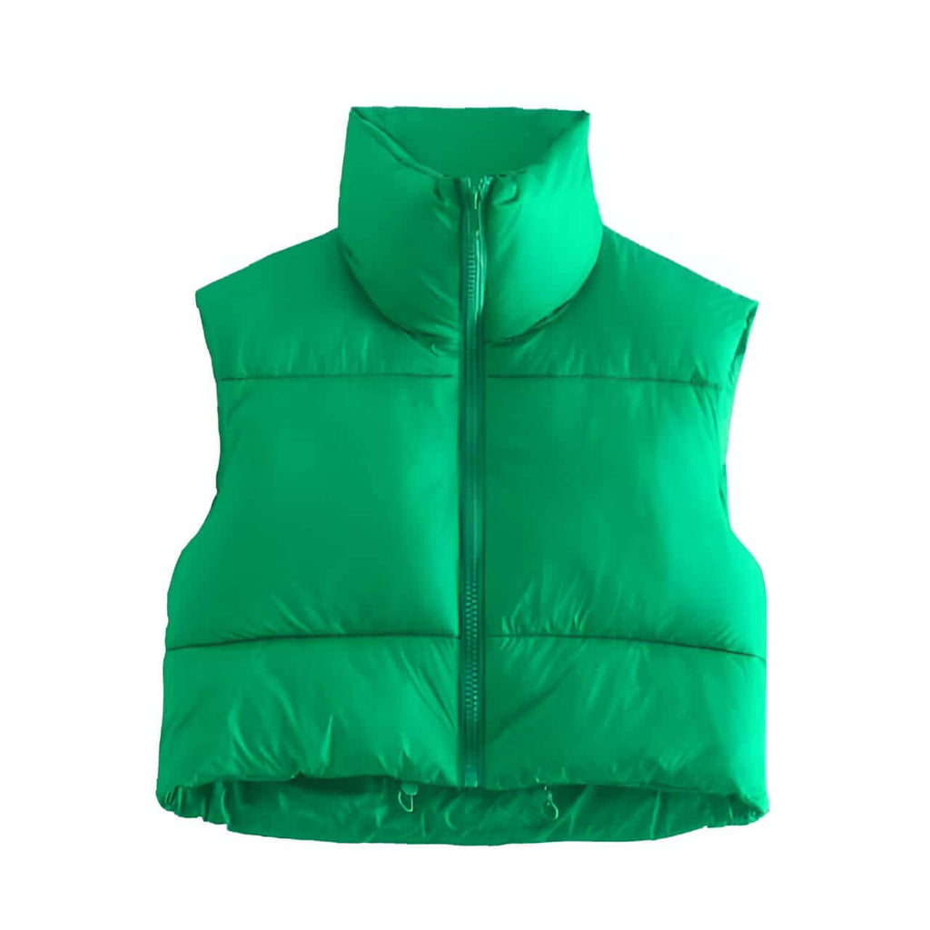 Get your hands on the Women's Chic Green Crop Puffer Vest at Drestiny! Enjoy free shipping and let us handle the tax. As seen on FOX/NBC/CBS. Save up to 50% off your order!