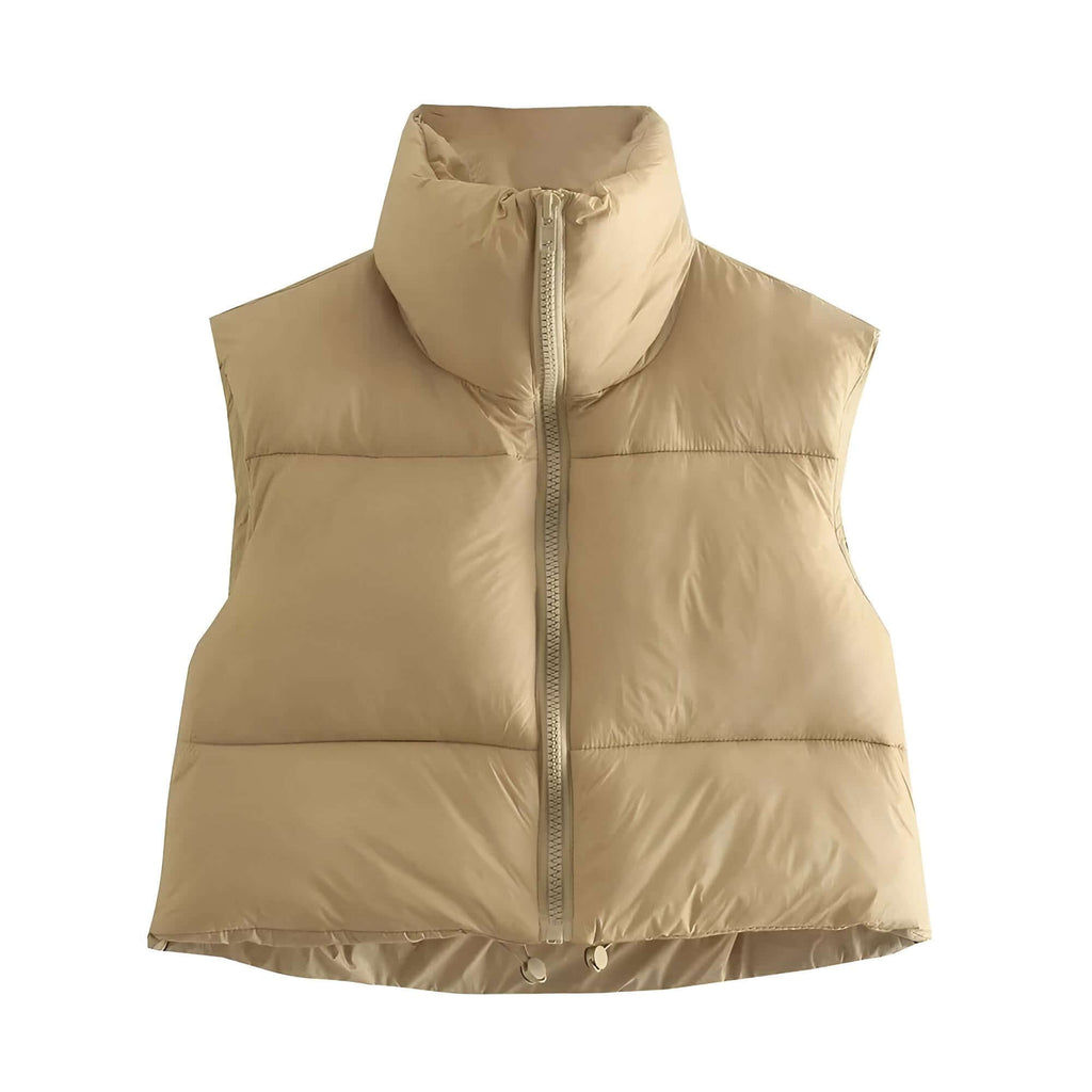 Get your hands on the Women's Chic Khaki Crop Puffer Vest at Drestiny! Enjoy free shipping and let us handle the tax. As seen on FOX/NBC/CBS. Save up to 50% off your order!