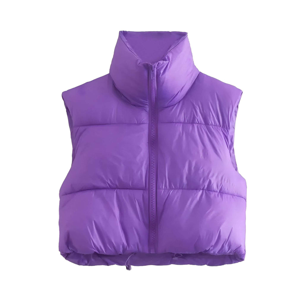 Get your hands on the Women's Chic Purple Crop Puffer Vest at Drestiny! Enjoy free shipping and let us handle the tax. As seen on FOX/NBC/CBS. Save up to 50% off your order!