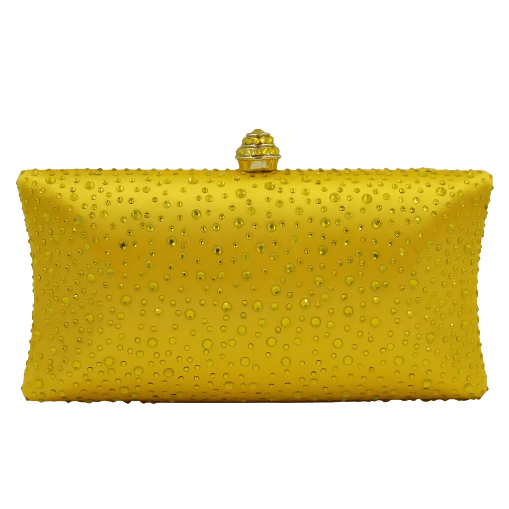 Add a touch of glamour to your outfit with the Yellow Rhinestone Women's Clutch. Shop Drestiny for free shipping and tax covered. Save up to 50% off!
