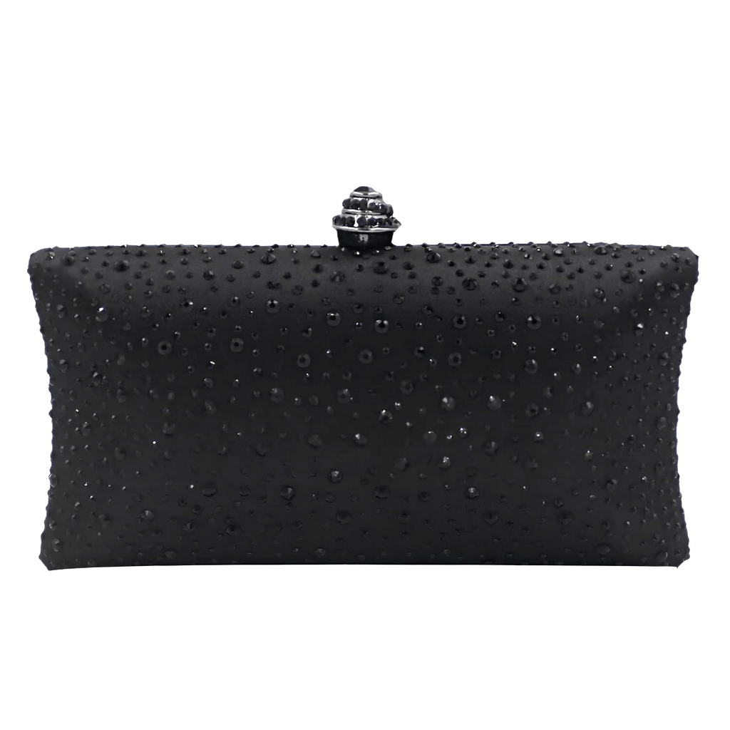 Add a touch of glamour to your outfit with the Black Rhinestone Women's Clutch. Shop Drestiny for free shipping and tax covered. Save up to 50% off!