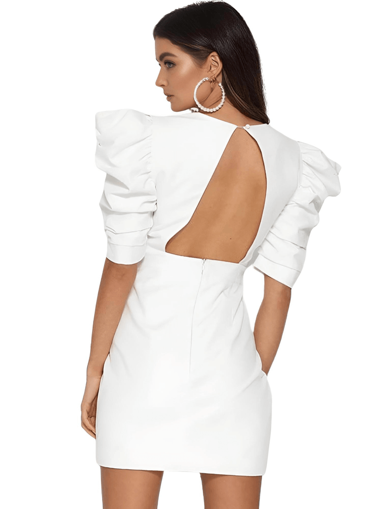 Get your hands on a trendy women's deep V-neck puff sleeve dress from Drestiny. Free shipping and tax covered. Save up to 50%.
