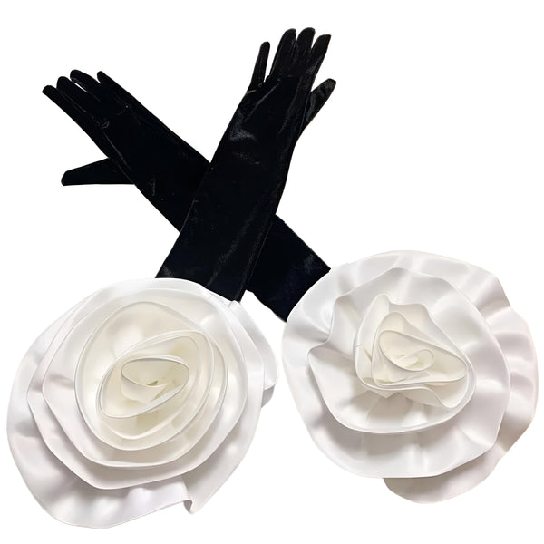 Shop Drestiny for Elegant White Flower Long Black Velvet Gloves. Free Shipping + Tax Covered! Seen on FOX/NBC/CBS. Save up to 50%!
