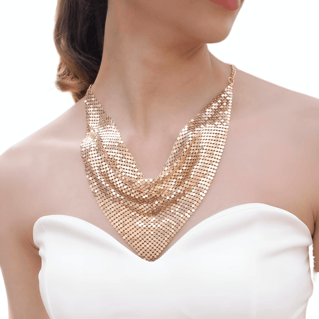 Discover the perfect trendy gold accessory to enhance your fashion game - the Women's Fashion Gold Bib Necklace. Shop at Drestiny today and enjoy free shipping, along with tax-free shopping! Save up to 50% off!
