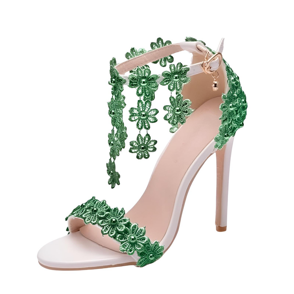 Shop Drestiny for Women's Green Ankle Strap Sandals with Lace Flower. Enjoy Free Shipping + Tax Paid! Save up to 50% off for a Limited Time. As seen on FOX/NBC/CBS.