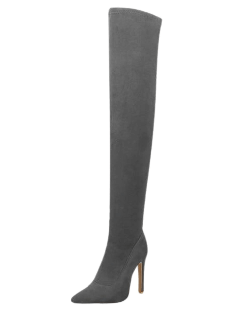 Step up your fashion game with the Women's Grey Over The Knee High Heel Boots. Get free shipping and tax covered when you shop at Drestiny. Save up to 50%!