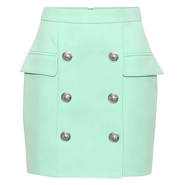 Stand out in this trendy Women's High Fashion Double Breasted Mini Skirt. Shop now at Drestiny to enjoy free shipping and tax covered by us!