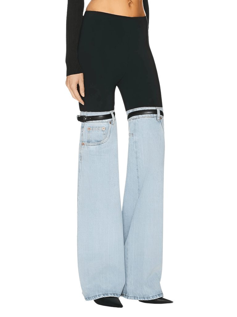 Discover the chic Women's Blue High Waist Straight Leg Patchwork Jeans at Drestiny. Benefit from free shipping and tax coverage. Save up to 50% for a limited time.