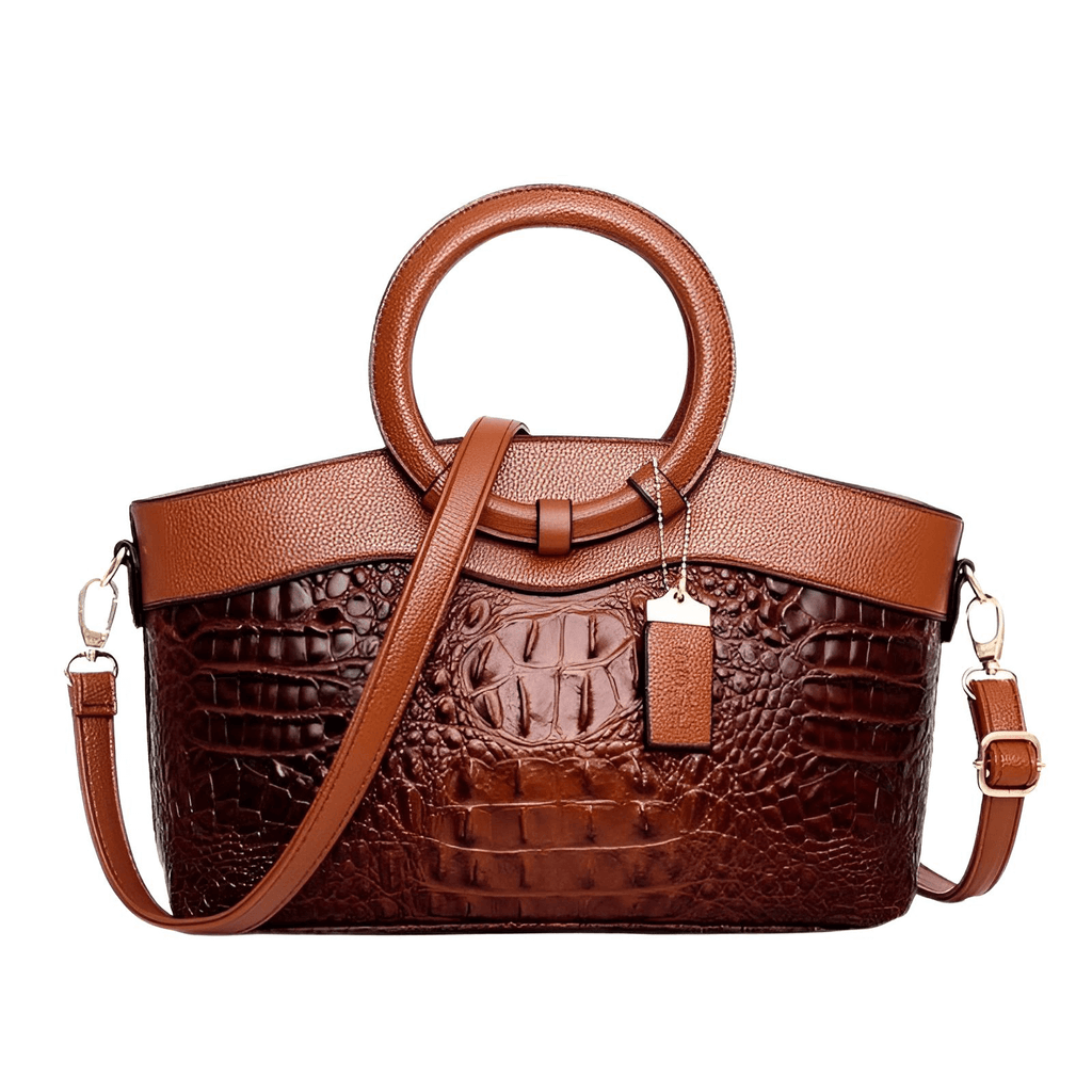 Indulge in luxury with the Women's Brown Alligator Handbag at Drestiny. Free shipping, tax covered, and up to 50% off for a limited time. Shop now!