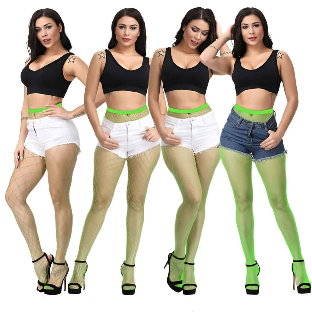 Spice up your wardrobe with the Women's Neon Green Colored Fishnet Pantyhose at Drestiny. Take advantage of free shipping, tax covered, and up to 50% off. Seen on FOX/NBC/CBS.