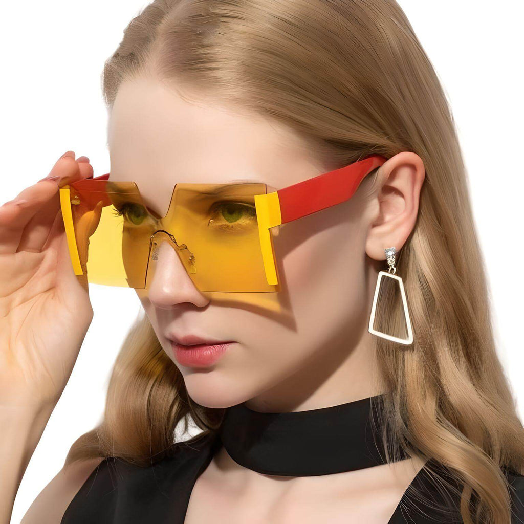 Upgrade your style with the Women's Oversized Square Frame Yellow Sunglasses. Enjoy free shipping and let us cover the tax! Seen on FOX, NBC, and CBS. Save up to 50% off!