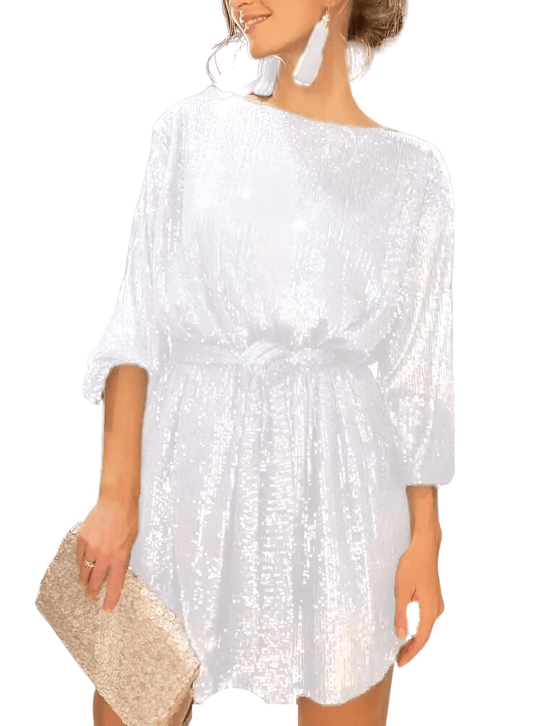 Shop Drestiny for the perfect Women's White Party Dress with Sequins! Enjoy Free Shipping and let us cover the taxes. Seen on FOX, NBC, and CBS. Save up to 50% off for a limited time!