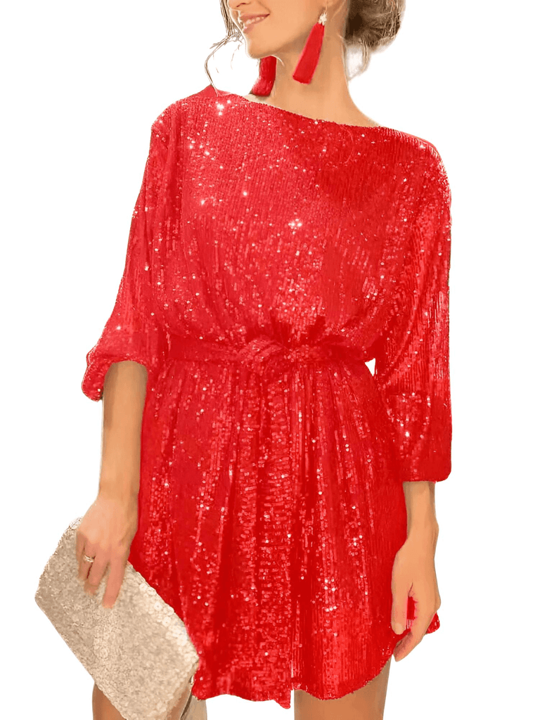 Shop Drestiny for the perfect Women's Red Party Dress with Sequins! Enjoy Free Shipping and let us cover the taxes. Seen on FOX, NBC, and CBS. Save up to 50% off for a limited time!