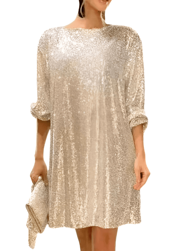 Shop Drestiny for the perfect Women's Gold Party Dress with Sequins! Enjoy Free Shipping and let us cover the taxes. Seen on FOX, NBC, and CBS. Save up to 50% off for a limited time!