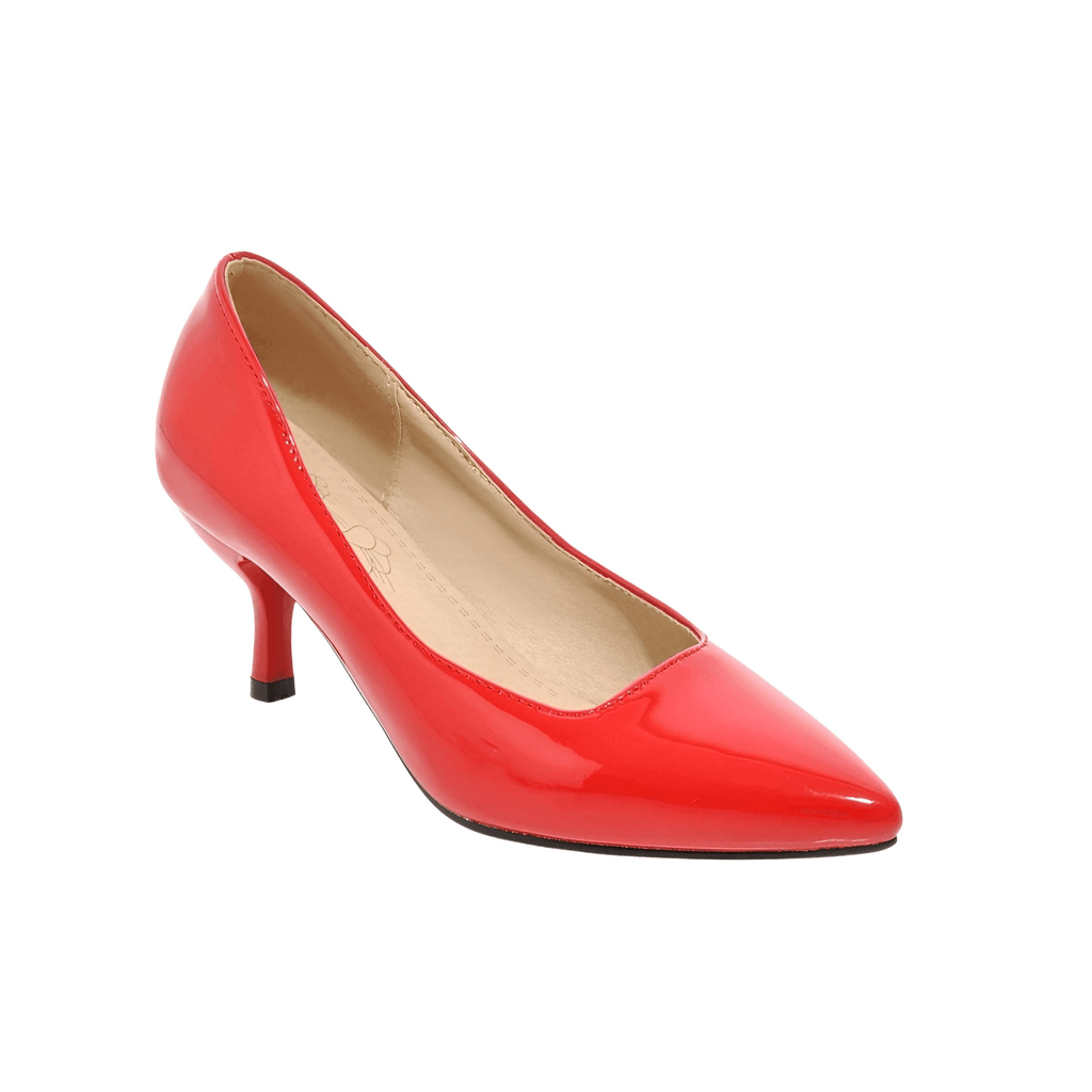 Women's Pointed Toe Red Pumps - Available in Large Sizes!