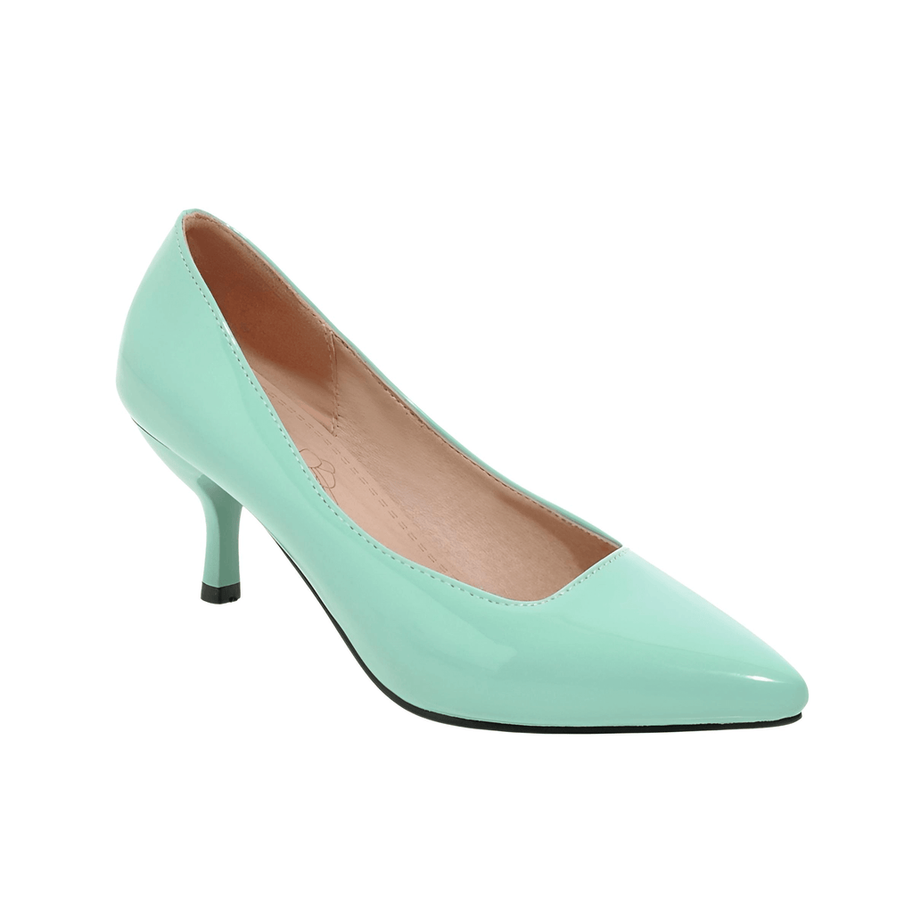Women's Pointed Toe Mint Green Pumps - Available in Large Sizes!