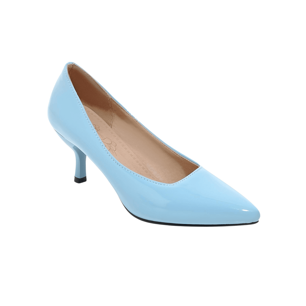 Women's Pointed Toe Light Blue Pumps - Available in Large Sizes!