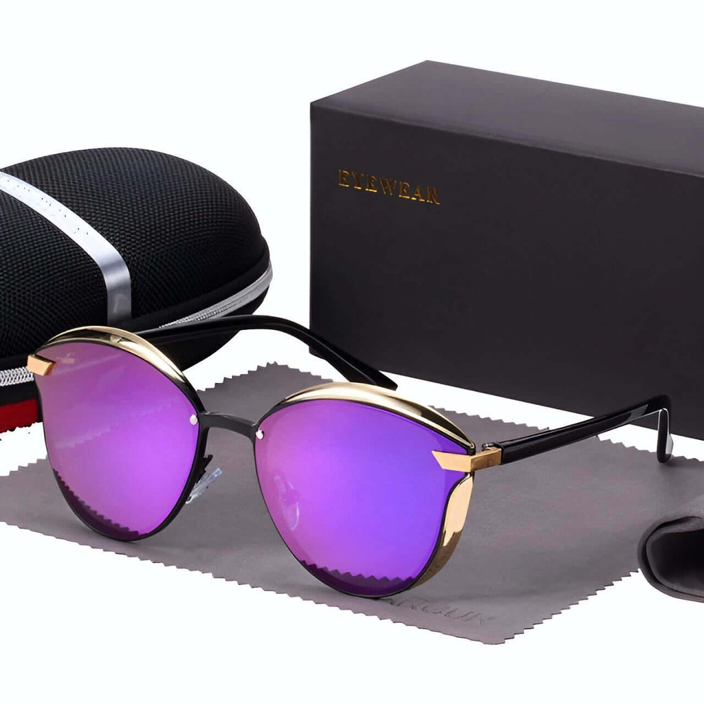Women's Round Fashion Purple Polarized Sunglasses