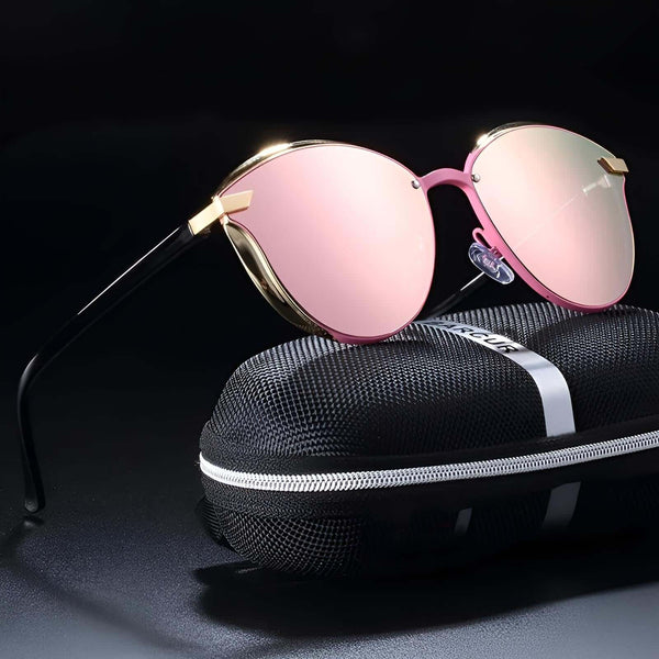 Women's Round Pink Polarized Sunglasses