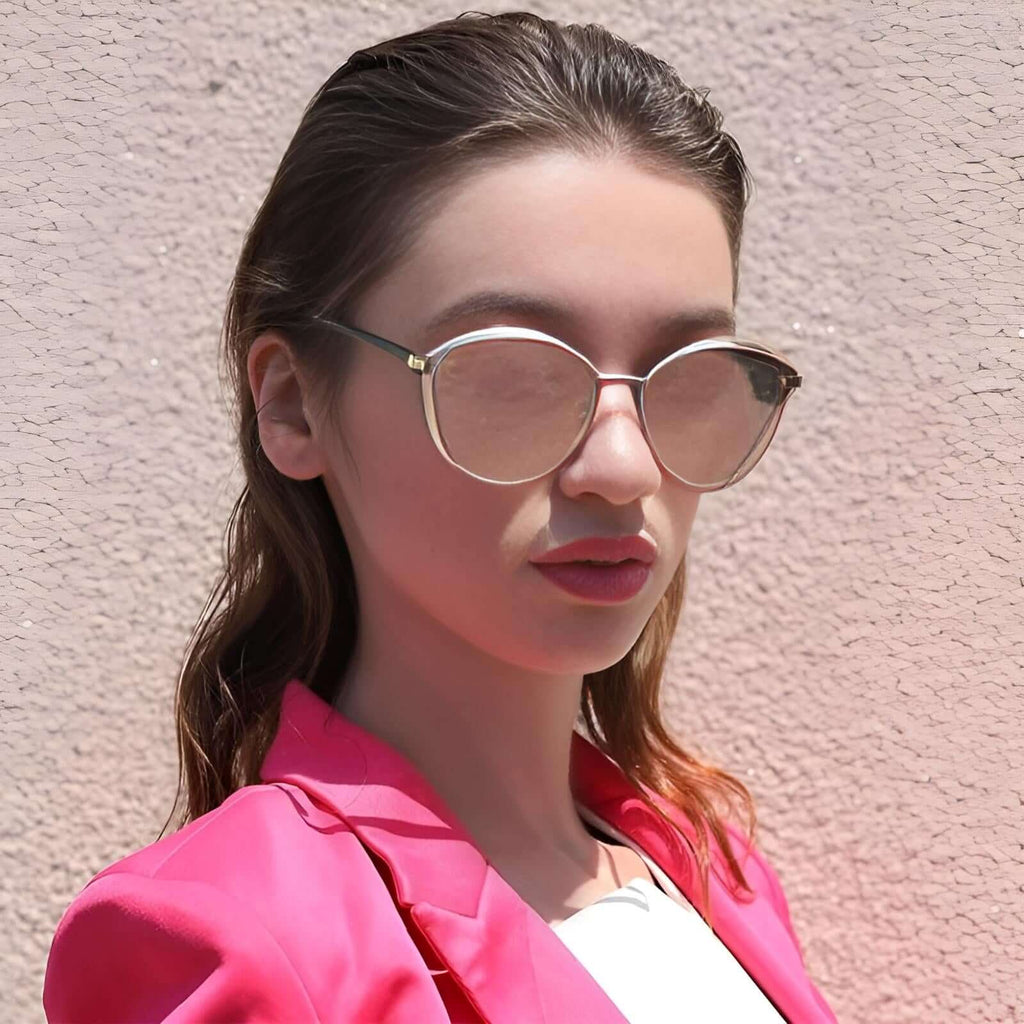 Women's Pink Round Fashion Polarized Sunglasses