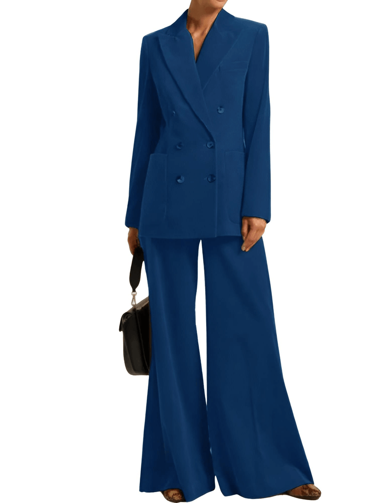 Elevate your fashion game with the trendy Women's Blue Suit 2-Piece Corduroy Flared Wide Leg Pants Suit. Experience the convenience of free shipping and let us take care of the tax at Drestiny! Seen on FOX, NBC, and CBS. Enjoy up to 50% off!