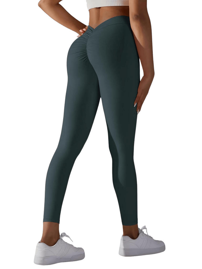 Flaunt your curves with the Women's Sexy V Butt Dark Green Push Up Leggings! Shop at Drestiny and enjoy free shipping, plus we'll cover the tax! Save up to 50% off now!