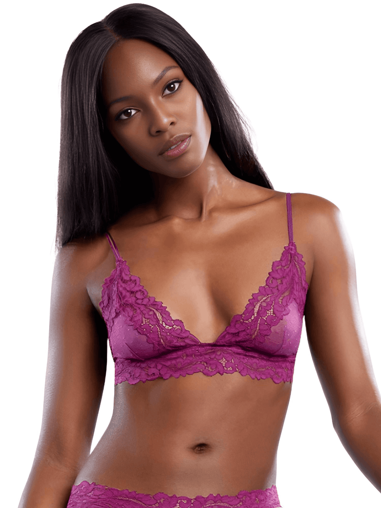 Women's Sexy Wireless Purple Lace Bra
