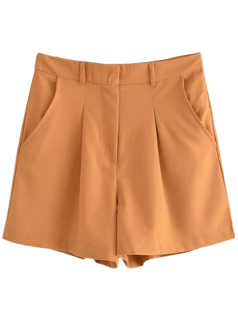 High Waist Orange Shorts Causal 