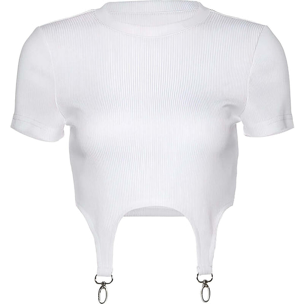 Shop Drestiny for trendy Women's Streetwear White Crop T-Shirt with Buckle. Enjoy Free Shipping + Tax Covered! Seen on FOX, NBC, and CBS. Save up to 50%!