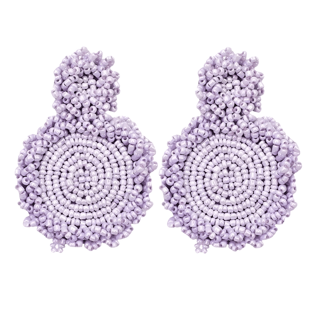 Women's Stunning Purple Beaded Drop Earrings